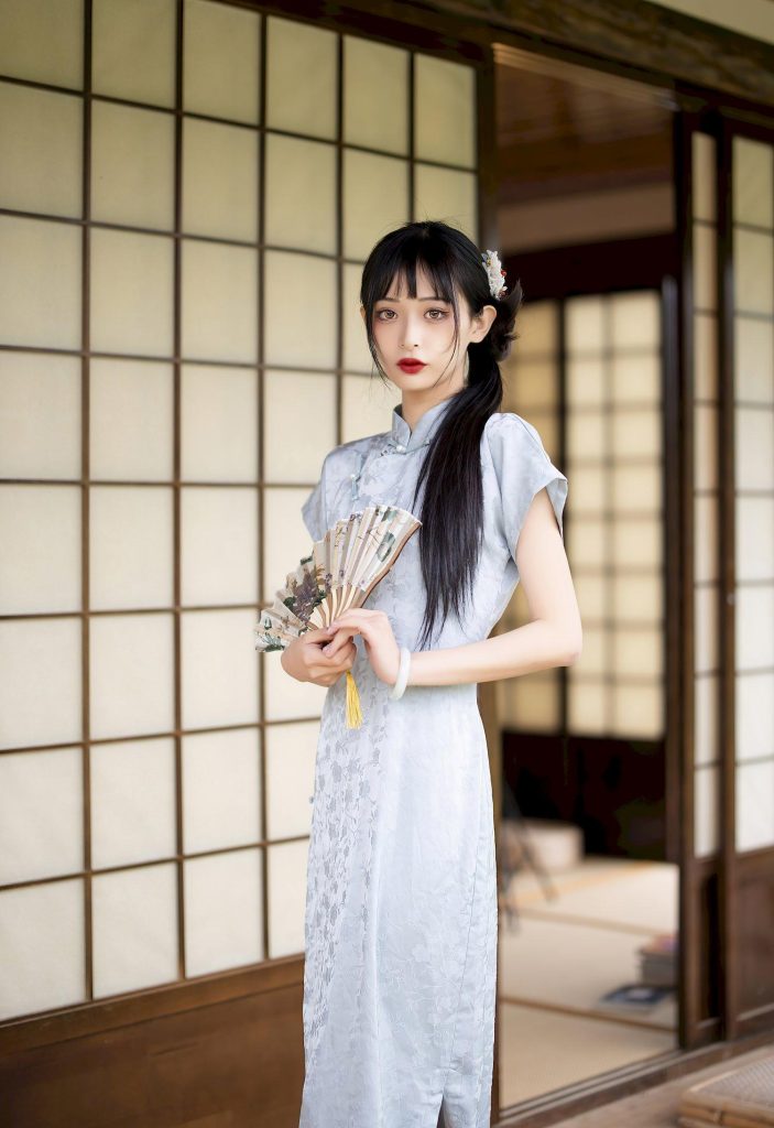 图片[5]-美女套图120期：李小冉的民国梦，浅蓝旗袍里的温婉杀