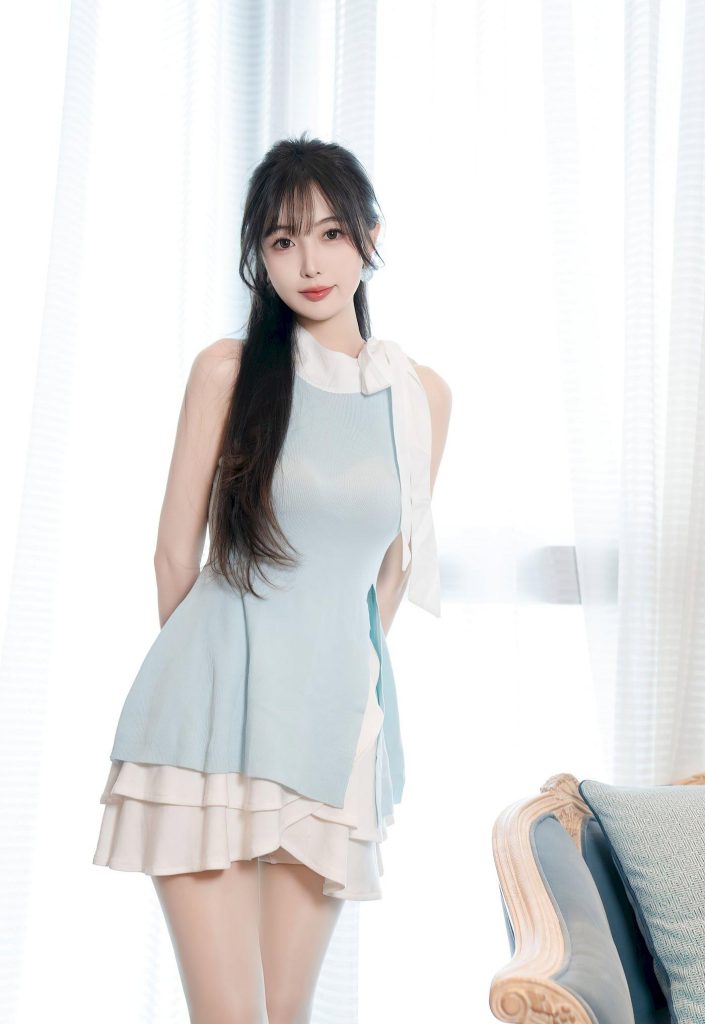 图片[2]-日本AV女优：神似唐嫣的温柔杀！浅蓝裙摆间藏不住的清冷气质